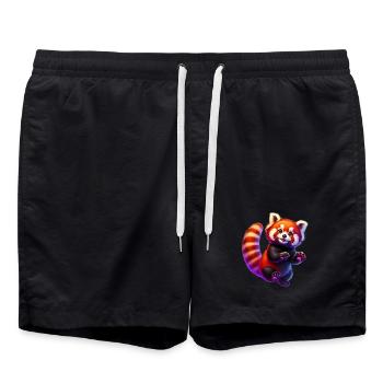 Kleiner Panda - Badeshorts - Schwarz - Vorne - AI Model Male 185 light (185cm)