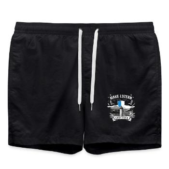MAKE LUCERNE GREAT AGAIN KI avec armoiries - Short de bain - noir - Devant - AI Model Male 185 light (185cm)