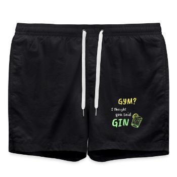 Gymnase? I Thought You Said Gin – T-shirt d’entraînement amusant - Short de bain - noir - Devant - AI Model Male 185 light (185cm)