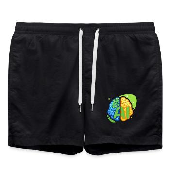 Logo de l’IA - Short de bain - noir - Devant - AI Model Male 185 light (185cm)