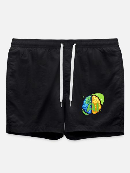 AI logo - Swim Trunks - black