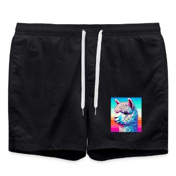 Alpaga - Short de bain - noir - Devant - AI Model Male 185 light (185cm)