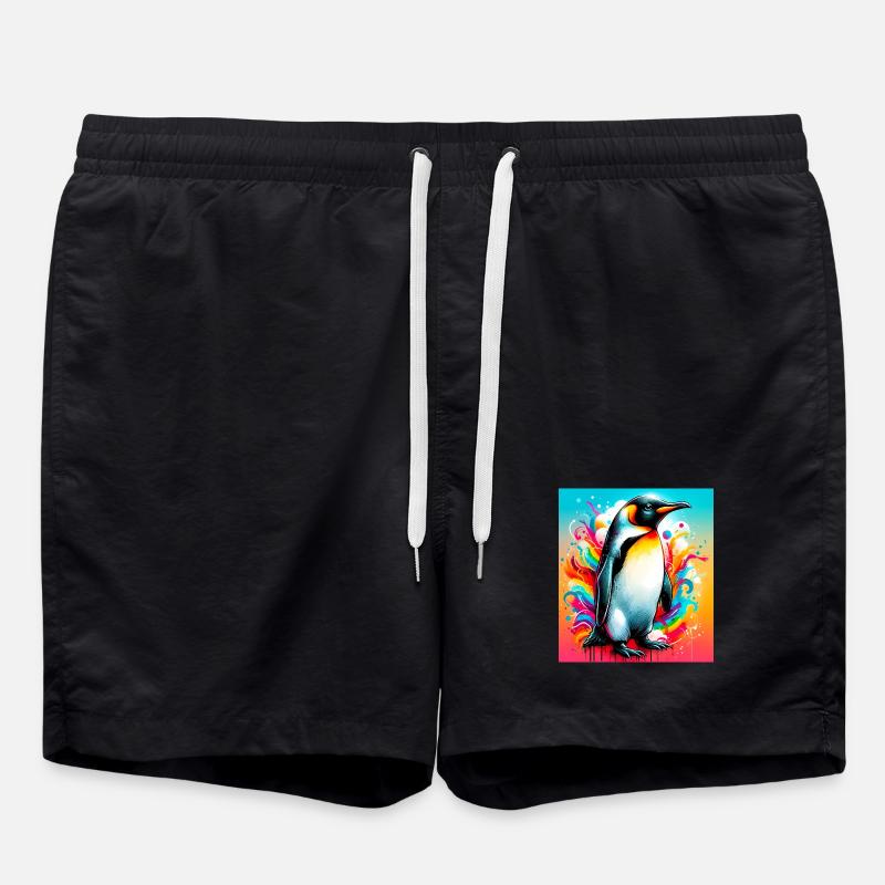 penguin - Swim Trunks - black