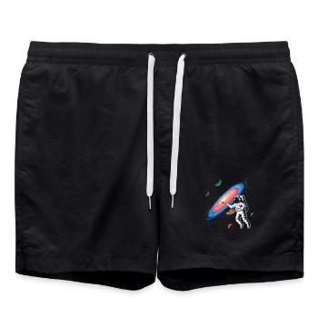 Galaktischer Künstler im All - Badeshorts - Schwarz - Vorne - AI Model Male 185 light (185cm)