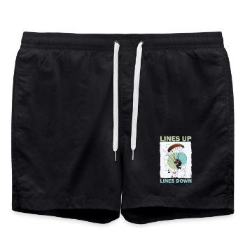 Illustration de saut en parachute aventureux - Short de bain - noir - Devant - AI Model Male 185 light (185cm)