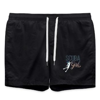 Scuba Girl Taucherin Design - Badeshorts - Schwarz - Vorne - AI Model Male 185 light (185cm)