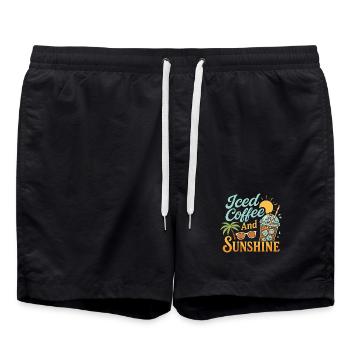 Café glacé et soleil - Short de bain - noir - Devant - AI Model Male 185 light (185cm)