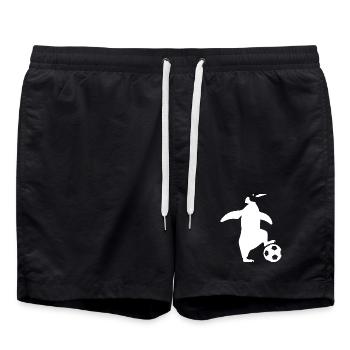 Minimalist Penguin Soccer Player Team Sport - Swim Trunks - black - Front - AI Model Male 185 light (185cm)