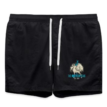 Northern Stag Vintage Logo Est 1973 - Swim Trunks - black - Front - AI Model Male 185 light (185cm)