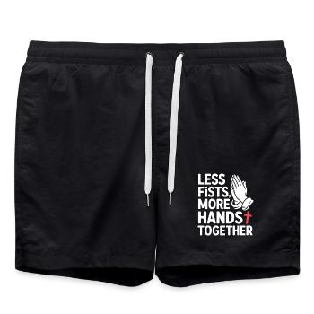 Moins de poings, plus de mains ensemble Prière - Short de bain - noir - Devant - AI Model Male 185 light (185cm)