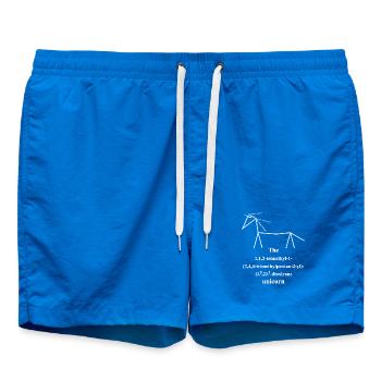 Unicorn - Nerd IUPAC Nomenclature - Chemistry - black - Swim Trunks - cobalt blue - Front