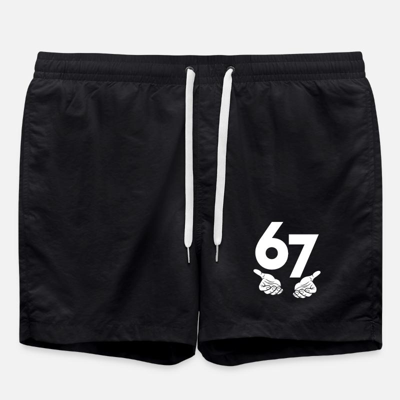 6 7 - Badeshorts - Schwarz