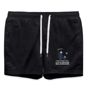 Little Reaper, Big Dreams | Grim Reaper & Sohn - Badeshorts - Schwarz - Vorne - AI Model Male 185 light (185cm)