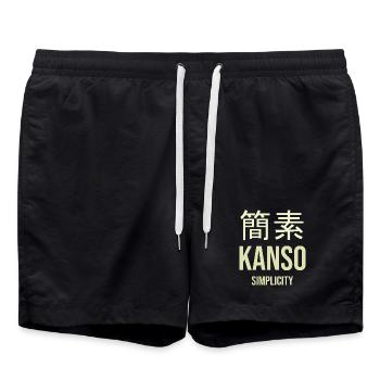 Kanji Simplicity Streamlined - Swim Trunks - black - Front - AI Model Male 185 light (185cm)