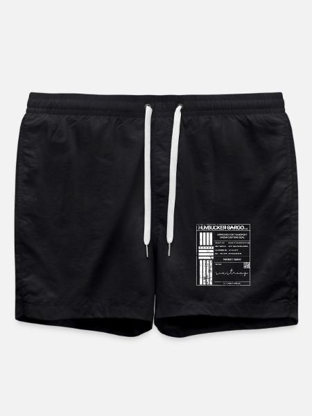 Étiquette d’expédition, blanche - Short de bain - noir