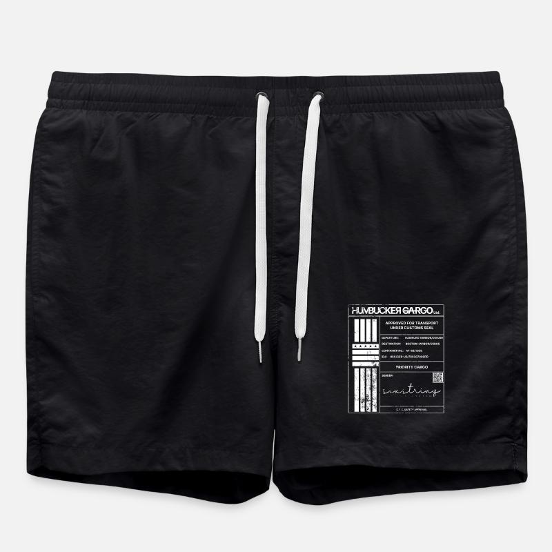 Shipping Label, white - Swim Trunks - black