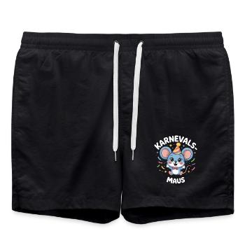 Karnevals-Maus Cute German Carnival - Swim Trunks - black - Front - AI Model Male 185 light (185cm)