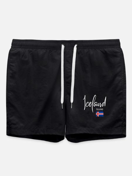 Icelandic roots, I love Iceland - Swim Trunks - black