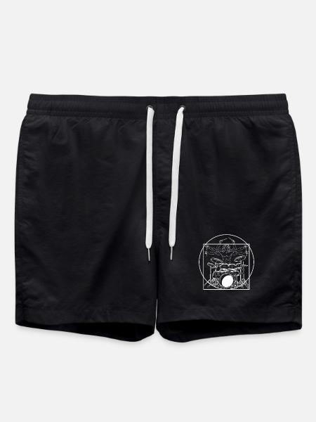 Maître du batteur Vitruvien Chef-d’œuvre Design artistique de batterie - Short de bain - noir