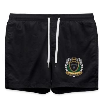 Emblème du blason royal du cyclisme - Short de bain - noir - Devant - AI Model Male 185 light (185cm)