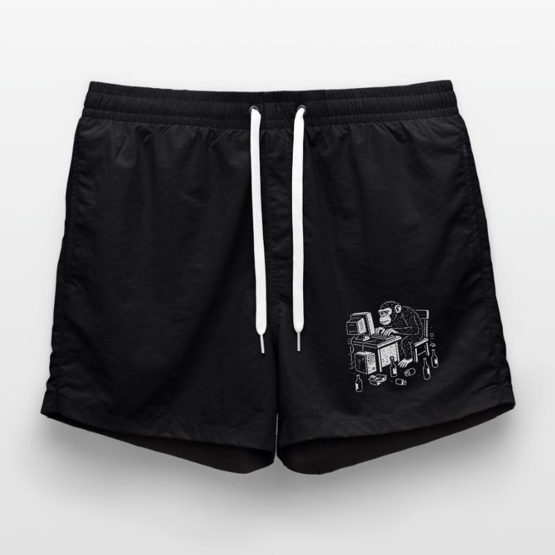 Deskbound Monkey Coder Swim Trunks