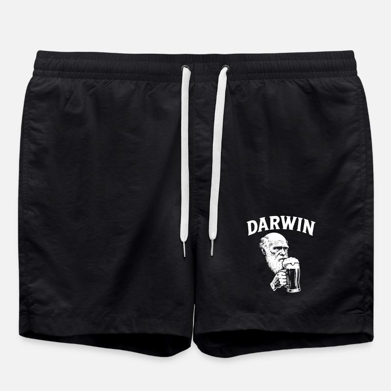 Darwin boit de la bière - Short de bain - noir
