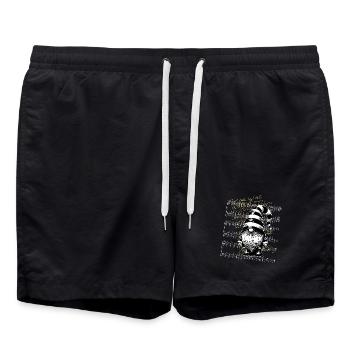 Anton Wichtel mit jingel bell - Badeshorts - Schwarz - Vorne - AI Model Male 185 light (185cm)