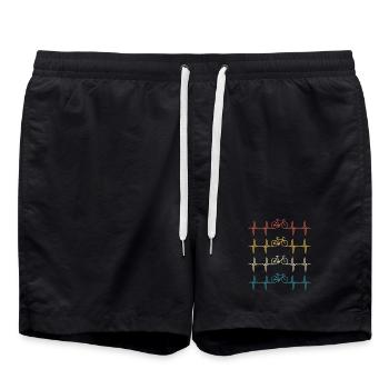 Retro Bike T-shirt Cycling Gift for Cyclist - Swim Trunks - black - Front - AI Model Male 185 light (185cm)