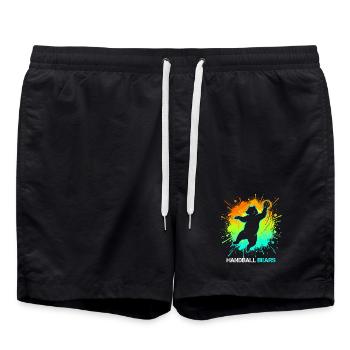 Motif de handball pour enfants animaux sportifs - Short de bain - noir - Devant - AI Model Male 185 light (185cm)