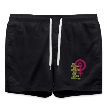 Die Zukunft ist weiblich - Badeshorts - Schwarz - Vorne - AI Model Male 185 light (185cm)