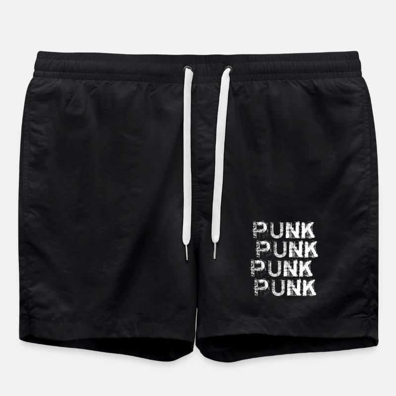 Punk Grunge Repeat Logo - Swim Trunks - black