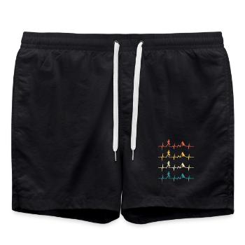 Trail running retro heartbeat jogging mountain run - Short de bain - noir - Devant - AI Model Male 185 light (185cm)