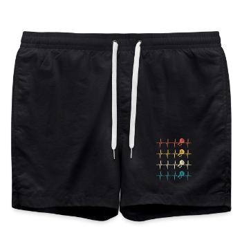Padel heartbeat retro padel - Swim Trunks - black - Front - AI Model Male 185 light (185cm)