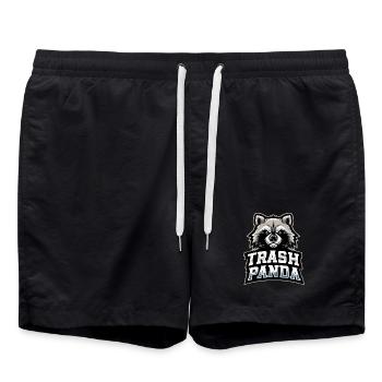 Trash Panda Waschbär Emblem - Badeshorts - Schwarz - Vorne - AI Model Male 185 light (185cm)