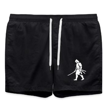 Wandernder Ronin Samurai Hut Vektor - Badeshorts - Schwarz - Vorne - AI Model Male 185 light (185cm)