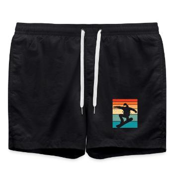 Snowboard rétro - Short de bain - noir - Devant - AI Model Male 185 light (185cm)