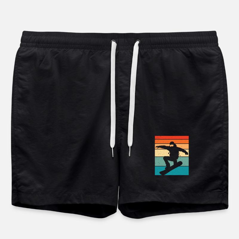 Snowboard retro snowboarding - Swim Trunks - black