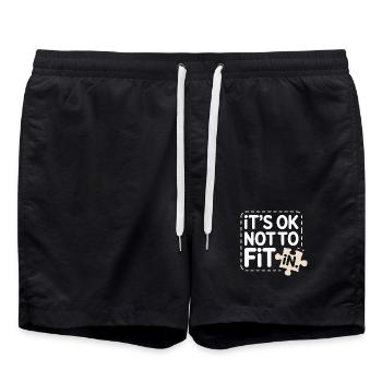 It's Ok Not To Fit In Individualität Motivation - Badeshorts - Schwarz - Vorne - AI Model Male 185 light (185cm)
