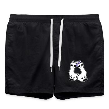 2 Llamas Couple In Love Cool Sunglasses Sitting - Swim Trunks - black - Front - AI Model Male 185 light (185cm)