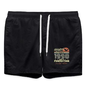 Geburtstag März 1998 - Badeshorts - Schwarz - Vorne - AI Model Male 185 light (185cm)