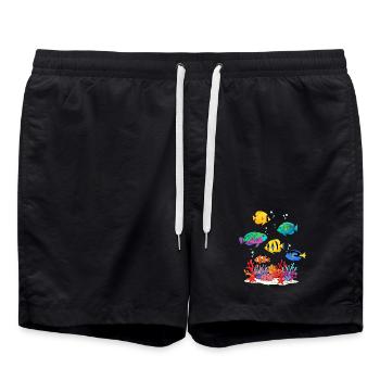 Aquarium Fish Costume Underwater Fish Ocean - Swim Trunks - black - Front - AI Model Male 185 light (185cm)