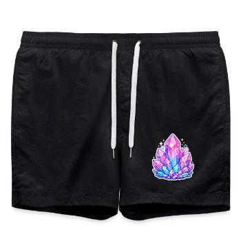 Colorful Crystal Dreams - Swim Trunks - black - Front - AI Model Male 185 light (185cm)