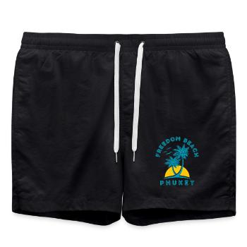 Freedom Beach Phuket Palm Sunset - Swim Trunks - black - Front - AI Model Male 185 light (185cm)