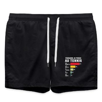 Tennis Pourquoi Je Perds Au Tennis  - Short de bain - noir - Devant - AI Model Male 185 light (185cm)