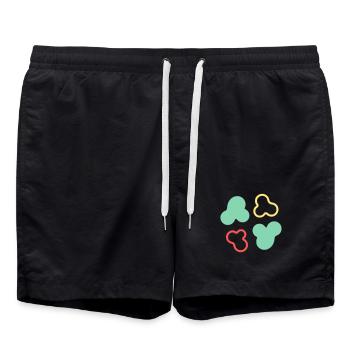 Amöben Zellen Formen Bunt - Badeshorts - Schwarz - Vorne - AI Model Male 185 light (185cm)