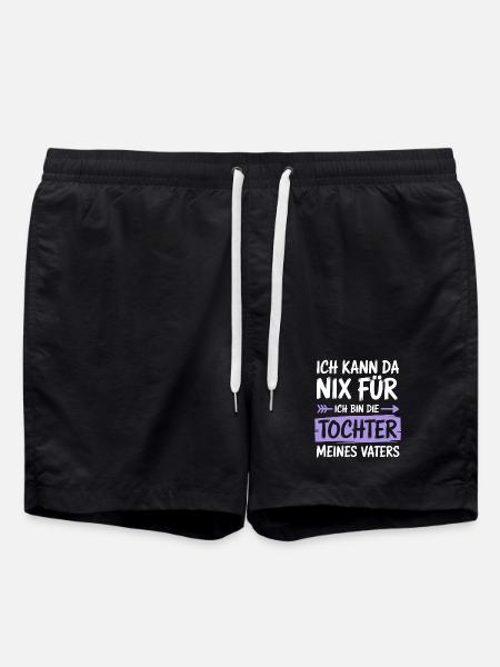 Tochter Vater Papa Kind Ich kann da nix fuer shirt - Badeshorts - Schwarz
