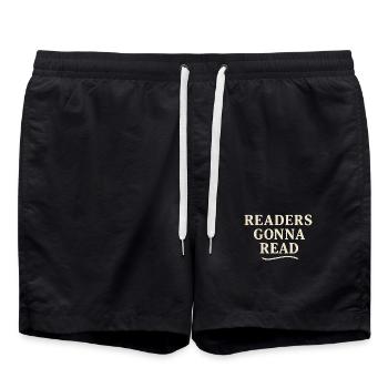 Die Leser werden lesen - Badeshorts - Schwarz - Vorne - AI Model Male 185 light (185cm)