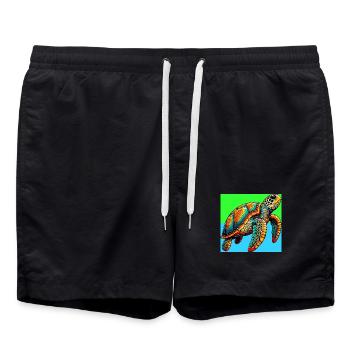 tortue - Short de bain - noir - Devant - AI Model Male 185 light (185cm)