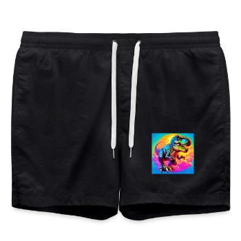 Dinosaurier - Badeshorts - Schwarz - Vorne - AI Model Male 185 light (185cm)