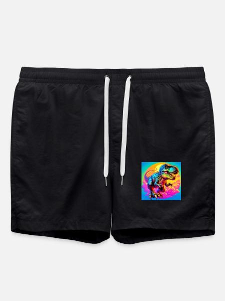Dinosaurier - Badeshorts - Schwarz